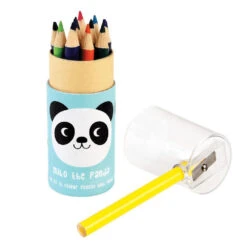 Boîte 12 Mini Crayons De Couleurs à Emporter - Miko Le Panda - Crayons Enfant 3 Ans Et +
