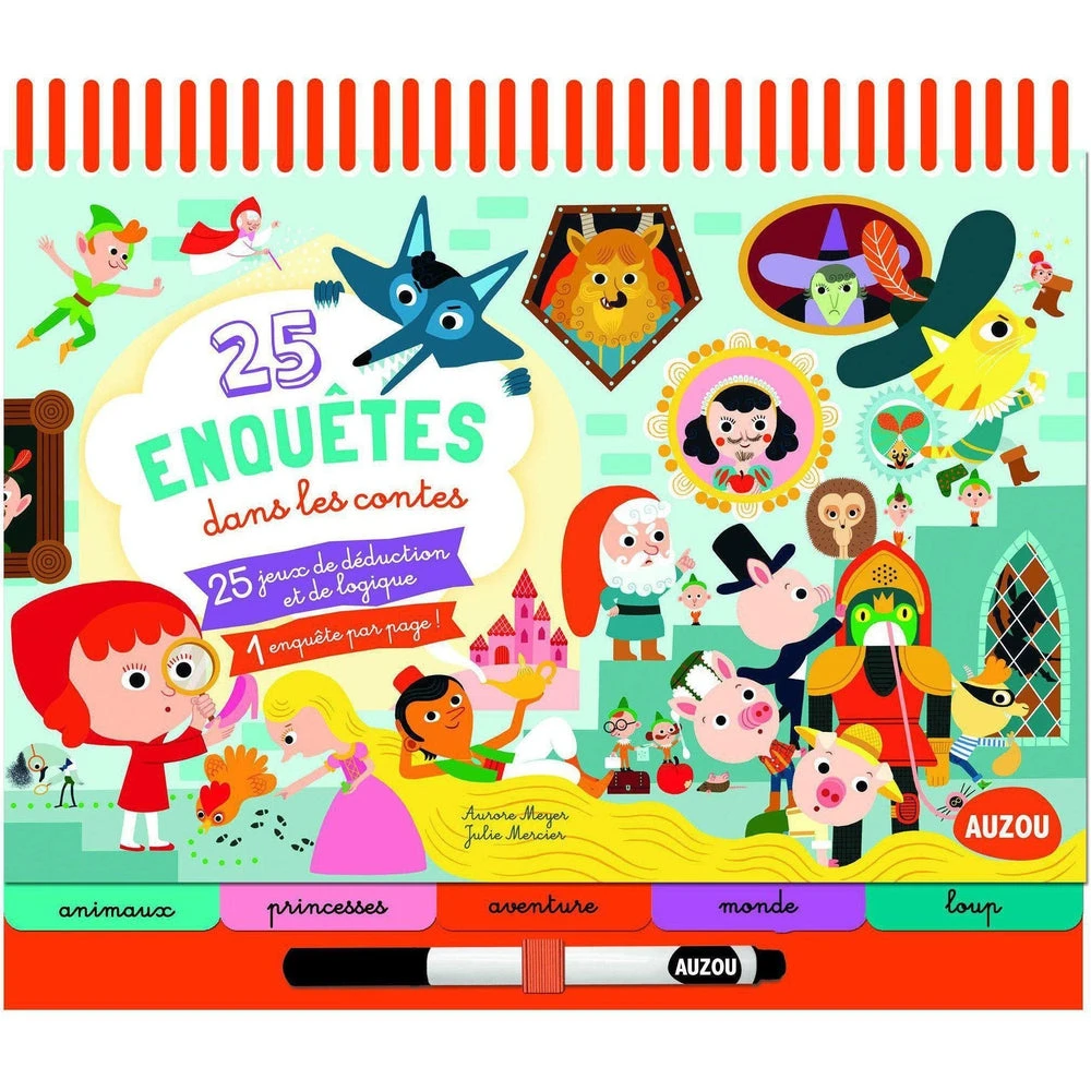 25 Enquêtes Dans Les Contes - Cahier De Jeux Effaçable Enfant 3 Ans Et +