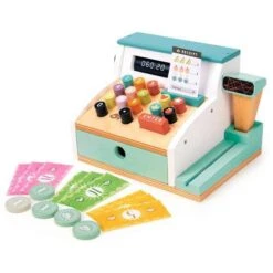 Tender Leaf Caisse Enregistreuse, Scanner Et Monnaie - Jouet En Bois