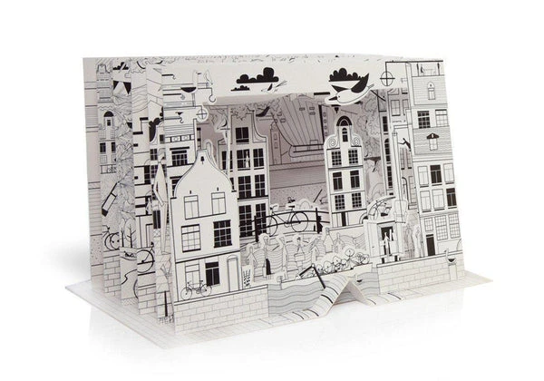 3D Color City Miniature - Amsterdam à Colorier - Coloriage Enfant 6 Ans Et + – Image 2