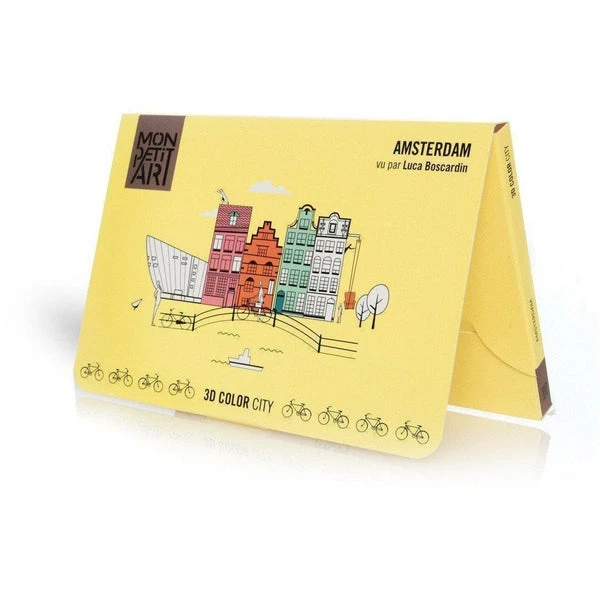 3D Color City Miniature - Amsterdam Ă Colorier - Coloriage Enfant 6 Ans Et +