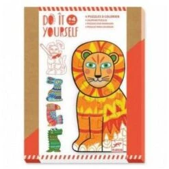 Djeco DIY- Puzzle à Colorier Soi-même Animocolor - Coffret Loisir Créatif Enfant 4 Ans Et +