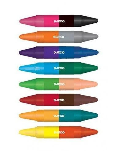Djeco 8 Crayons De Cire Doubles Côtés – Image 2