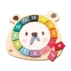 Tender Leaf Horloge L'ours Coloré - Jouet éducatif En Bois