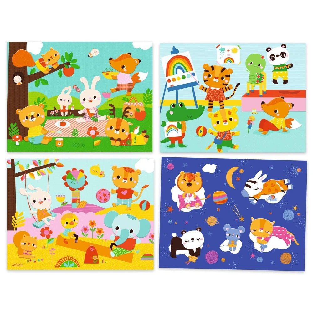 Djeco Collages Pour Les Tout-petits - Ma Journée - Coffret Loisir Créatif Bébé 18 Mois Et + – Image 3