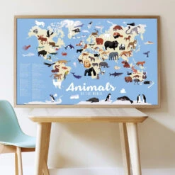 Animaux Du Monde - Poster De Gommettes Enfant 5 à 10 Ans