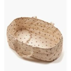 Couffin Gordis En Coton Et Son Oreiller Pour Poupée Et Poupon - Motif Végétal