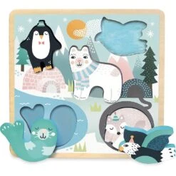 Vilac Puzzle Encastrable Et Matières à Toucher - Iceland - Illustré Par Michelle Carlslund