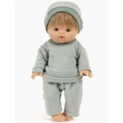 Ensemble Liam 3 Pièces En Molleton Couleur Thé Vert - Vêtement Pour Poupée Et Poupon