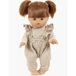 Ensemble Maya En Molleton Couleur Lin Et Son Top Pauline En Plumetis - Vêtement Pour Poupée Et Poupon
