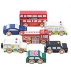 Le Toy Van Set De Voitures Londres - 7 Véhicules En Bois