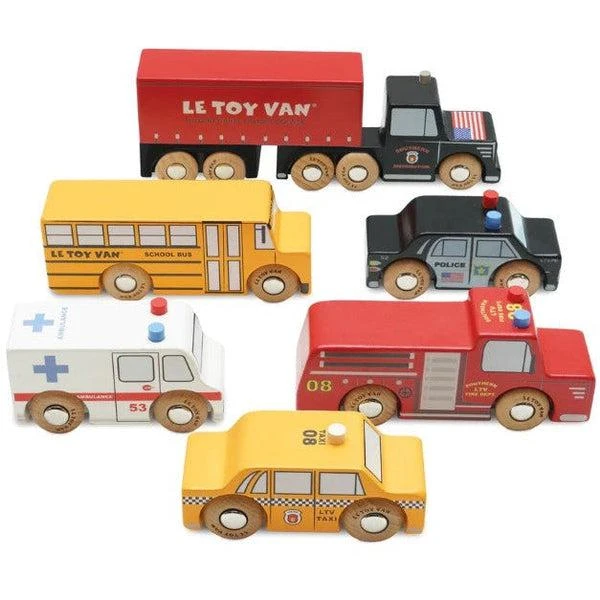 Le Toy Van Set De Voitures New York - 6 Véhicules En Bois