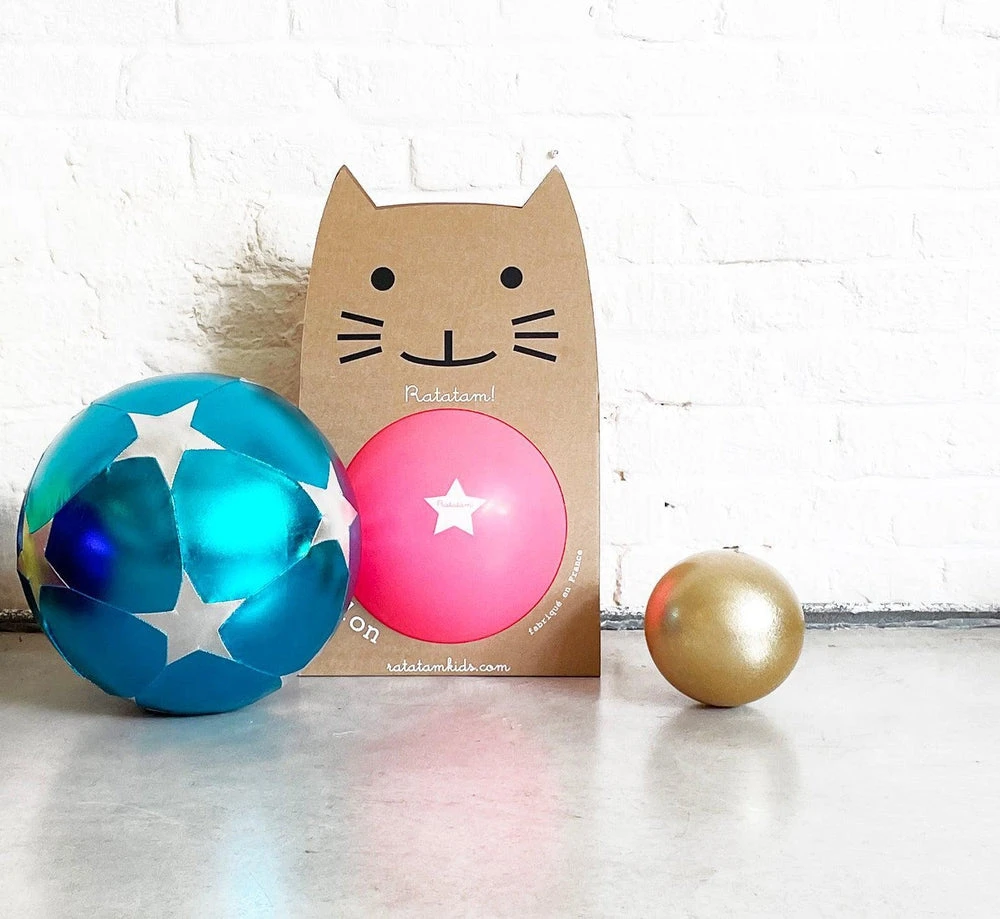 Grand Ballon à Gonfler En Tissu - Etoiles Bleu Diam. 30cm – Image 2