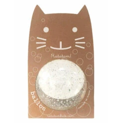 Grand Ballon Transparent à Paillettes Argentées Diam. 20cm