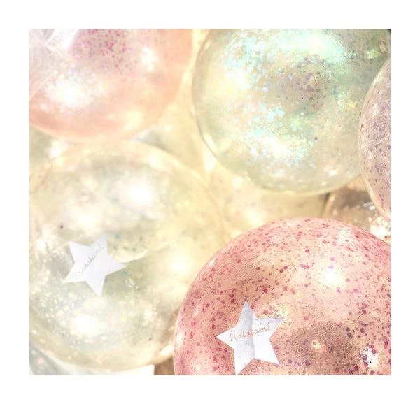 Grand Ballon Transparent à Paillettes Cuivre 20 Cm – Image 3