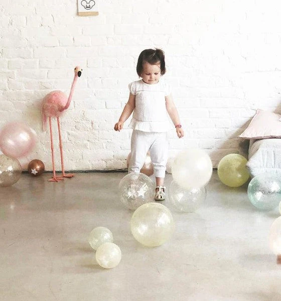 Grand Ballon Transparent à Paillettes Cuivre 20 Cm – Image 4