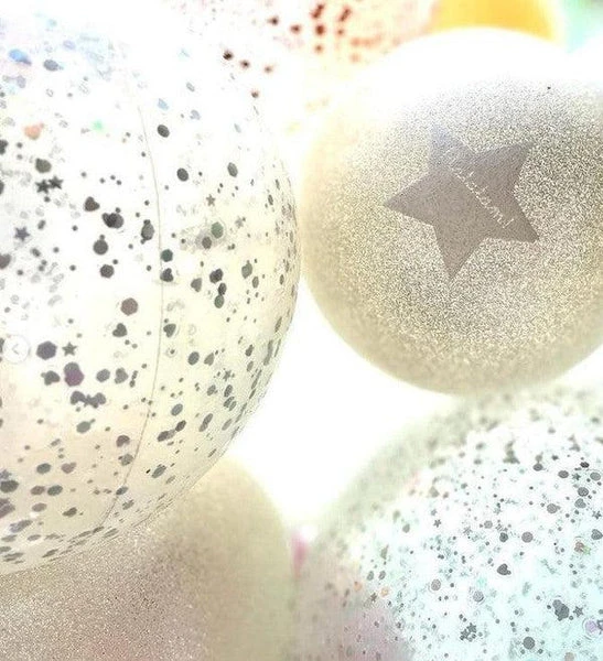 Grand Ballon Transparent à Paillettes Cuivre 20 Cm – Image 2