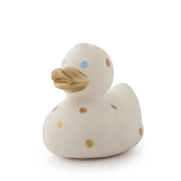 Elvis Le Canard De Bain Blanc à Pois Dorés - Jouet De Bain