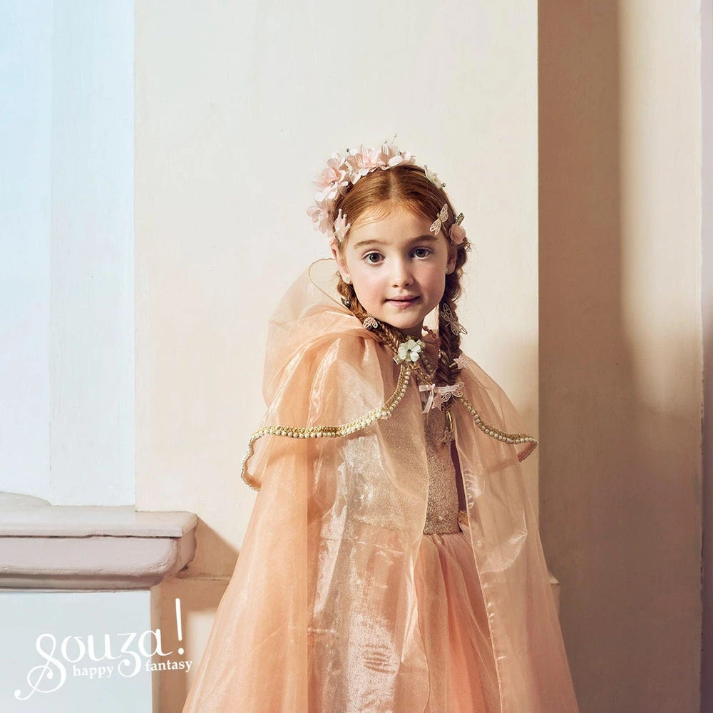 Déguisement Robe De Princesse Giselle Enfant 3-4 Ans, Couleur Rose Saumon Avec Tulle Et Bustier Paillettes – Image 5
