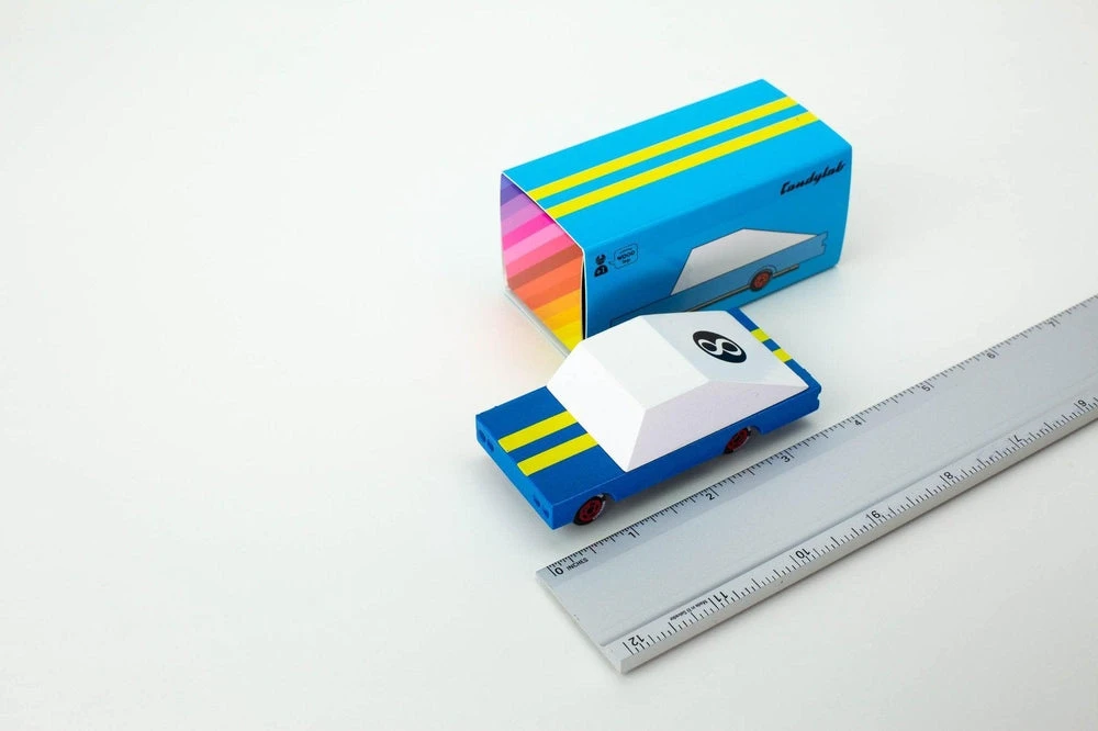 Candycar Bleu Racer - Petite Voiture En Bois – Image 3