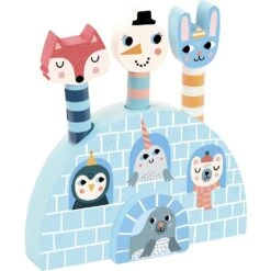 Jouet En Bois Et Ses Figurines à Faire Sauter - Pop-up Iceland - Illustré Par Michelle Carlslund - Vilac