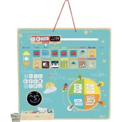 Vilac Semainier Magnétique En Bois - Aujourd'hui Sur La Terre