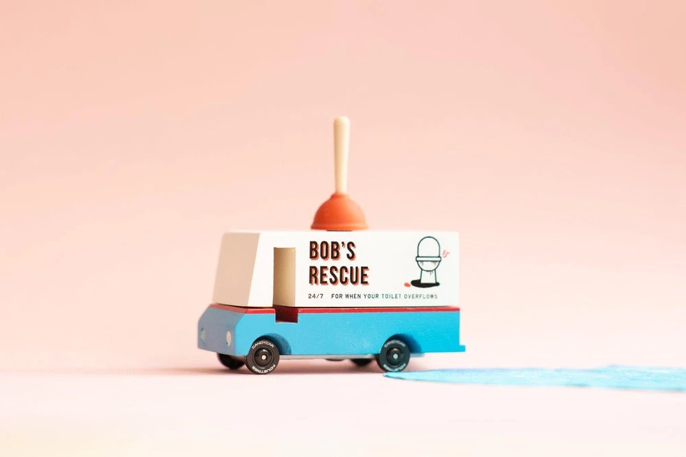 Camion De Plombier - Petite Voiture En Bois – Image 4