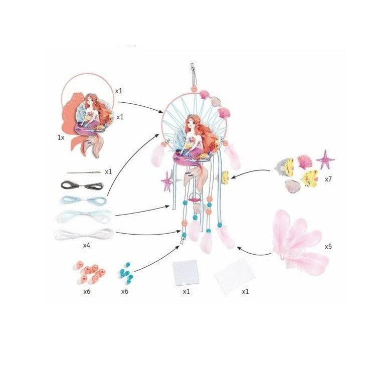 Djeco Coffret DIY - Attrape Rêve Douce Sirène - Coffret Loisir Créatif Enfant 7 Ans Et + – Image 3