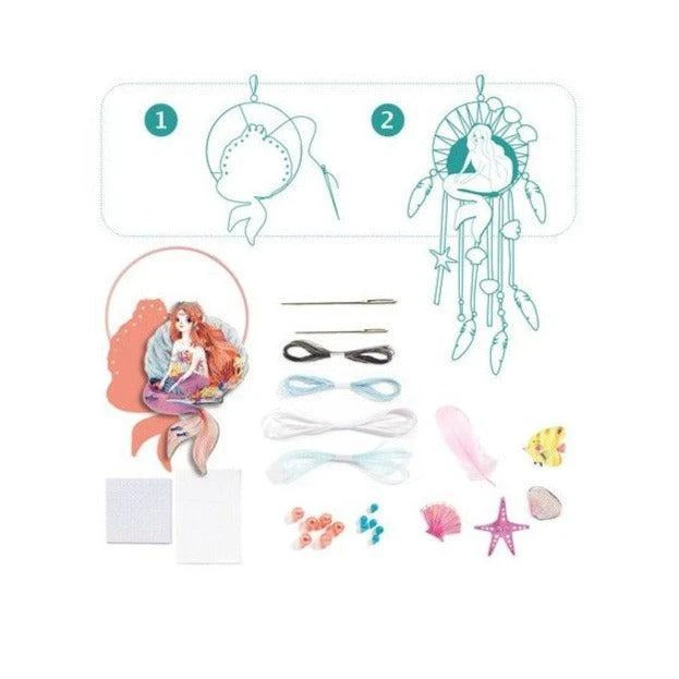 Djeco Coffret DIY - Attrape Rêve Douce Sirène - Coffret Loisir Créatif Enfant 7 Ans Et + – Image 4