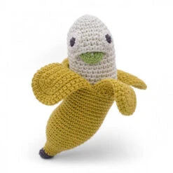 Barbara La Banane - Hochet Pour Bébé En Crochet Coton Bio