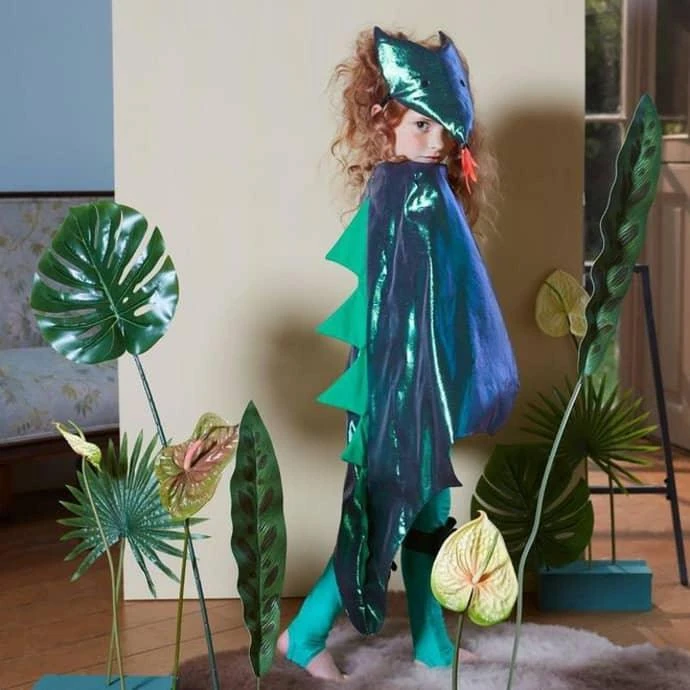 Meri-Meri Kit Dragon Vert Avec Cape Et Chapeau - Déguisement Enfant – Image 4