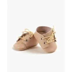 Chaussures à Lacets En Cuir Nude - Accessoire Pour Poupée Et Poupon