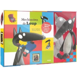 Coffret 2 Histoires 2 Peluches - Loup Et Louve - Livre Et Peluches Enfant 3 Ans Et +