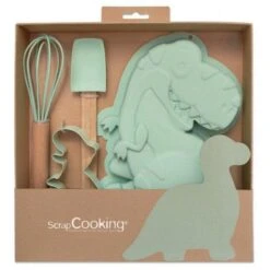 Coffret Ustensiles De Cuisine Pour Enfant Et Moule à Gâteau Dinosaure