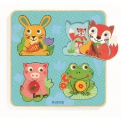 Djeco Croc-Carrot - Puzzle Gros Boutons Pour Bébé Dès 9 Mois