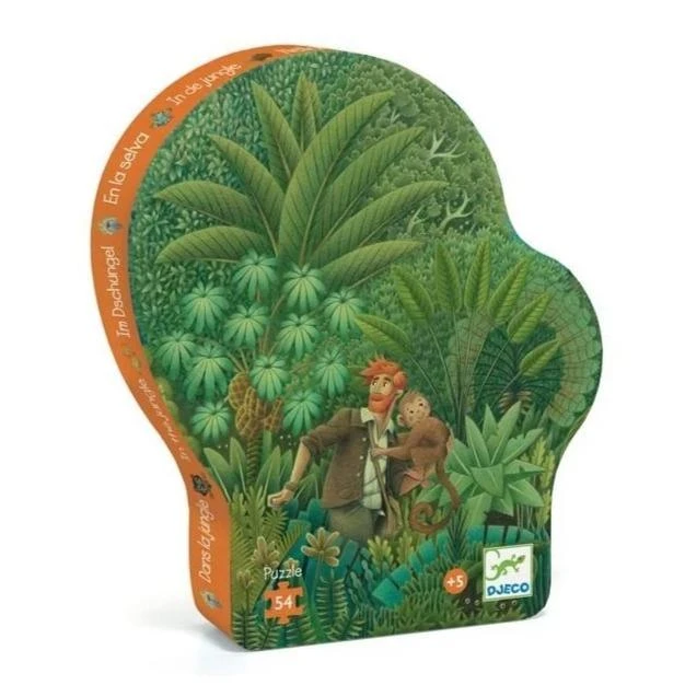 Djeco Dans La Jungle - Puzzle Silhouette 54 Pièces Pour Enfant De 5 Ans Et +