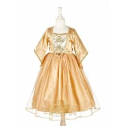 Déguisement Robe De Reine Dorée Elisabeth Enfant 5-7 Ans