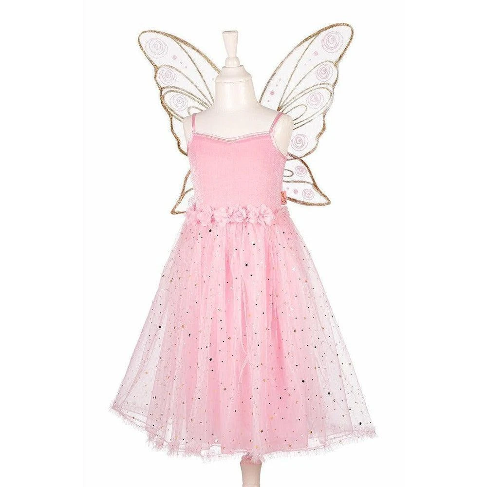Déguisement Robe De Fée Avec Ailes Rosyanne Enfant 3-4 Ans, Couleur Rose Et Paillettes