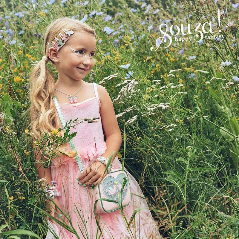 Déguisement Robe De Fée Avec Ailes Rosyanne Enfant 5-7 Ans, Couleur Rose Et Paillettes – Image 3