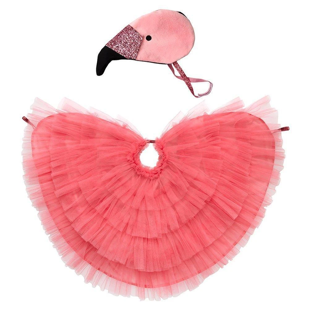 Meri-Meri Kit Flamant Rose Avec Cape Et Chapeau - Déguisement Enfant 3-6 Ans