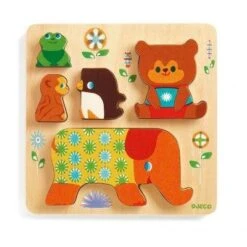 Djeco Puzzle En Bois à Encastrer Pour Bébé Woodypile