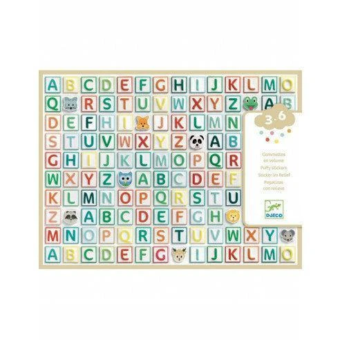 Djeco Gommettes En Volume L'alphabet - Gommettes Enfant 3 Ans Et +