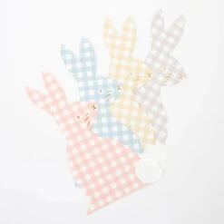 Meri-Meri 16 Serviettes En Papier Découpées En Forme De Lapin Vichy