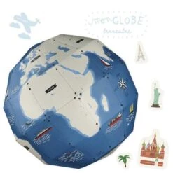 Mon Globe Terrestre 3D à Assembler + 45 Stickers - Loisir Créatif Enfant 6 Ans Et +