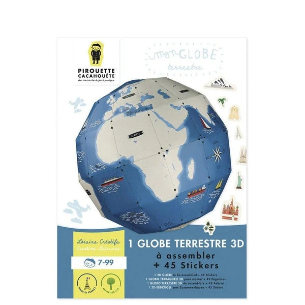 Mon Globe Terrestre 3D à Assembler + 45 Stickers - Loisir Créatif Enfant 6 Ans Et + – Image 7