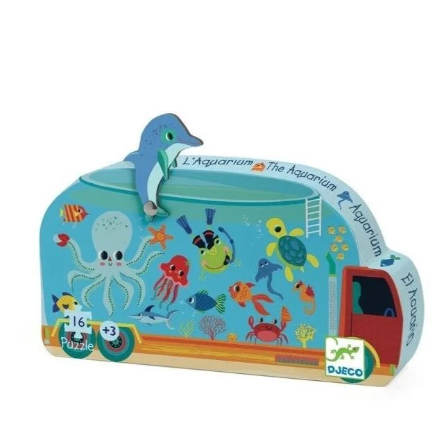 Djeco L'aquarium - Puzzle Silhouette 16 Pièces Pour Enfant De 3 Ans Et +