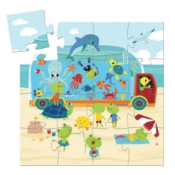 Djeco L'aquarium - Puzzle Silhouette 16 Pièces Pour Enfant De 3 Ans Et + – Image 2