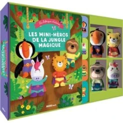 Les Mini Héros De La Jungle Magique - Livre Et Marionnettes à Doigts Bébé 1 An Et +