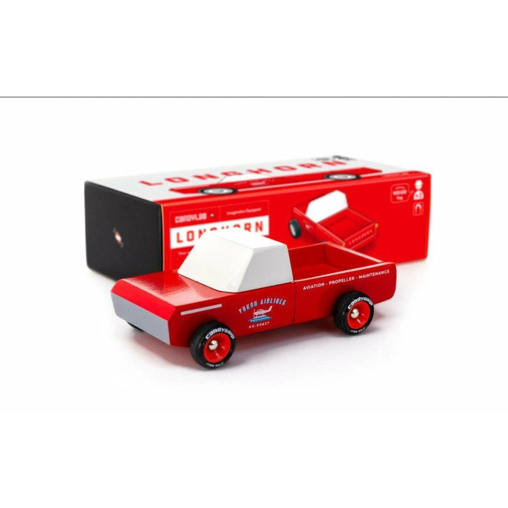 Longhorn Rouge - Voiture En Bois Grand Format – Image 2