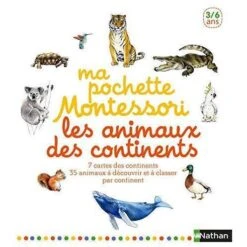 Nathan Ma Pochette Montessori - Les Animaux Des Continents - Activité éducative Enfant 3 Ans Et +